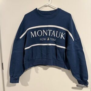 Abercrombie & Fitch Montauk Navy Blue Cropped Sweater